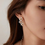 COCOKIM Narcissus Petal Pearl Stud Earrings - floysun