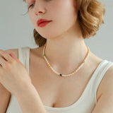 Colored Gemstone and Rice Pearl Beaded Bracelet - floysun