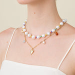 Colorful Beaded Baroque Pearl Necklace - floysun