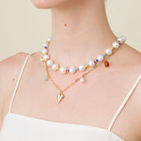 Colorful Beaded Baroque Pearl Necklace - floysun