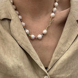 Colorful Beaded Baroque Pearl Necklace - floysun