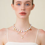 Colorful Beaded Baroque Pearl Necklace - floysun