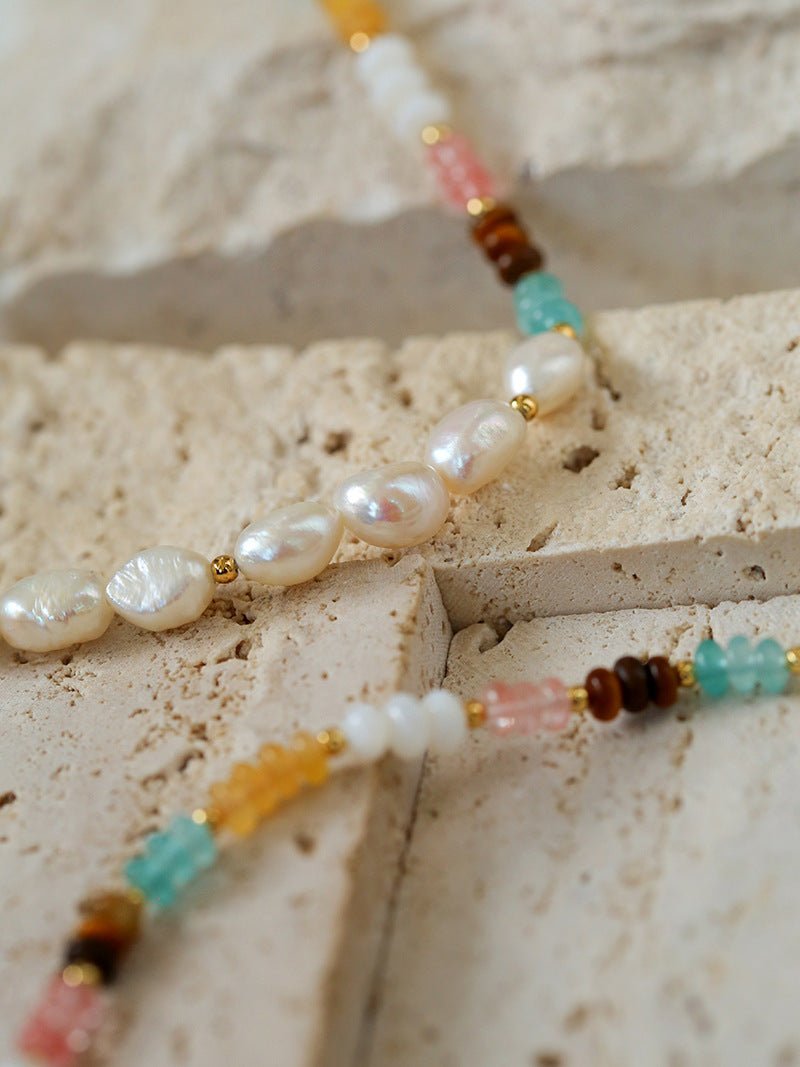 Colorful Beaded Freshwater Pearl Bracelet - floysun