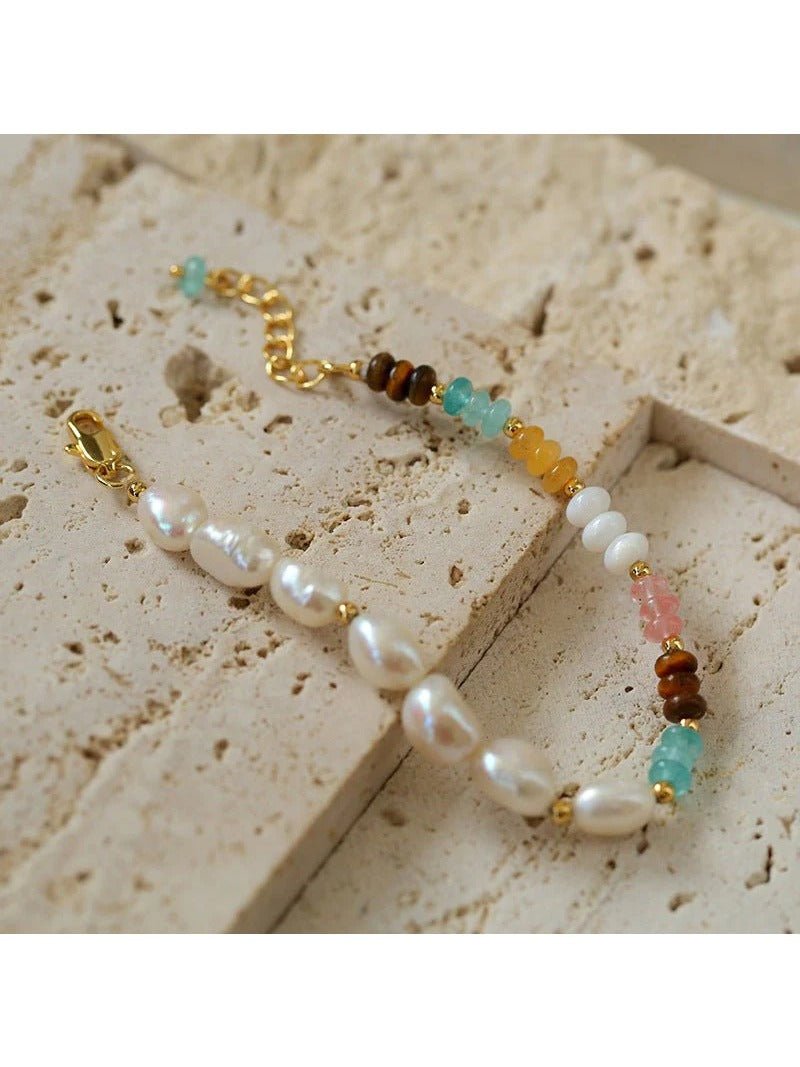 Colorful Beaded Freshwater Pearl Bracelet - floysun