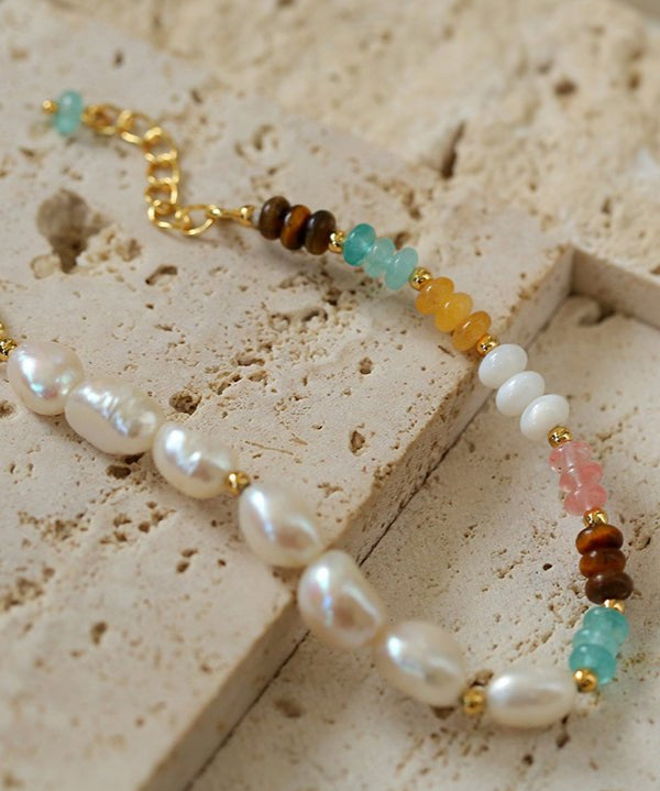 Colorful Beaded Freshwater Pearl Bracelet - floysun