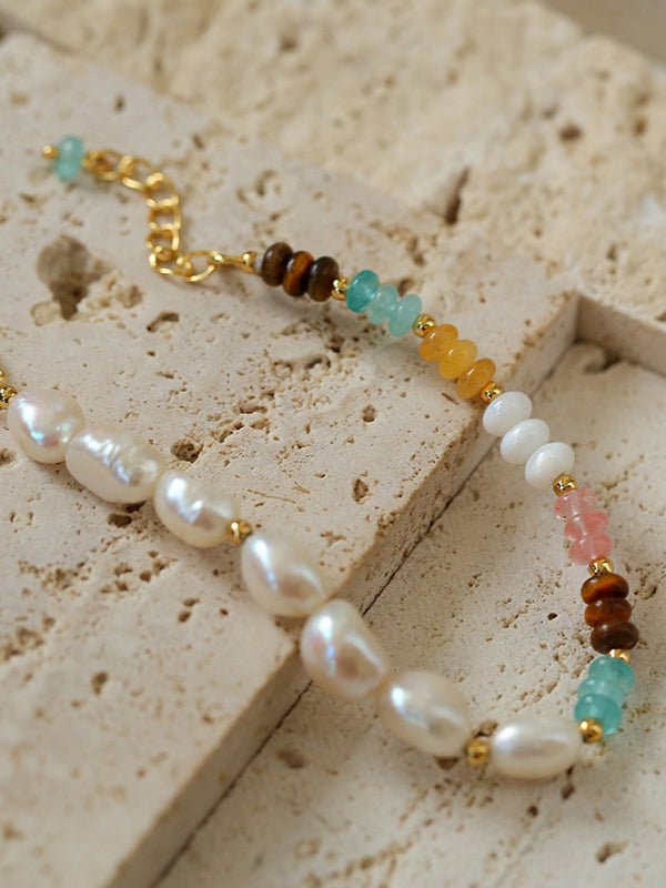 Colorful Beaded Freshwater Pearl Bracelet - floysun