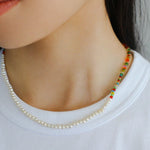 Colorful Beaded Pearl Necklace - floysun