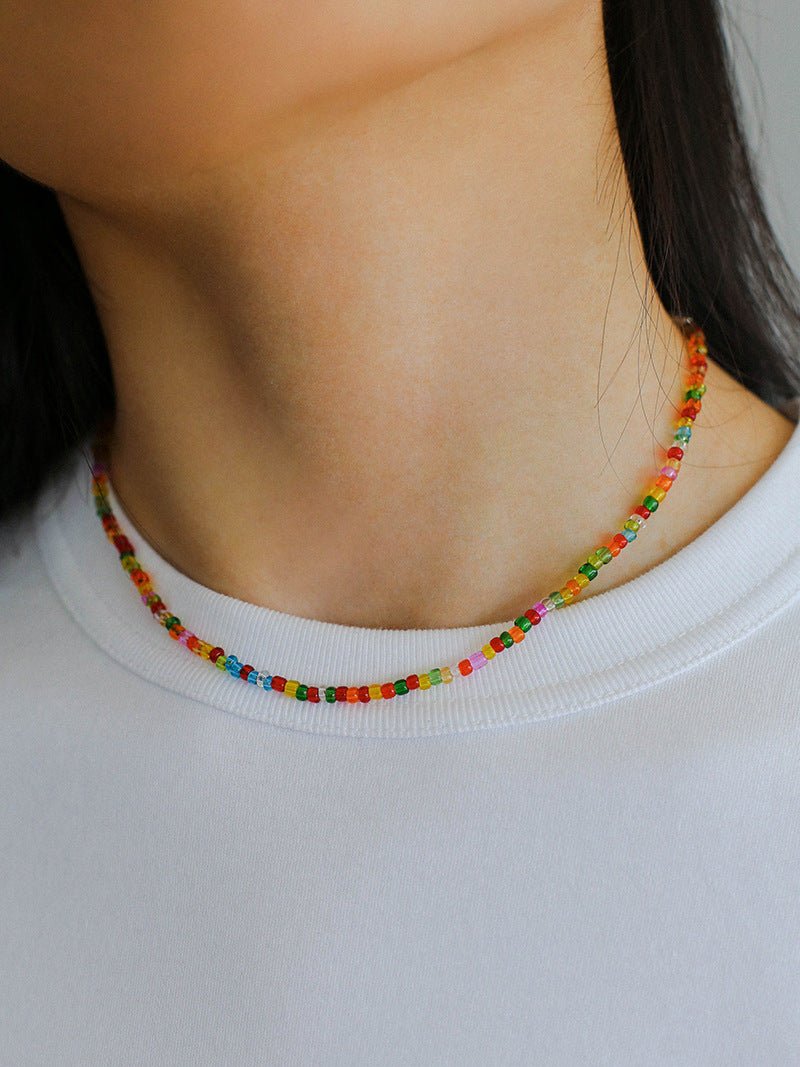 Colorful Beaded Pearl Necklace - floysun