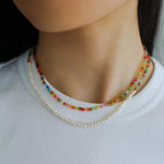 Colorful Beaded Pearl Necklace - floysun