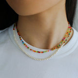 Colorful Beaded Pearl Necklace - floysun