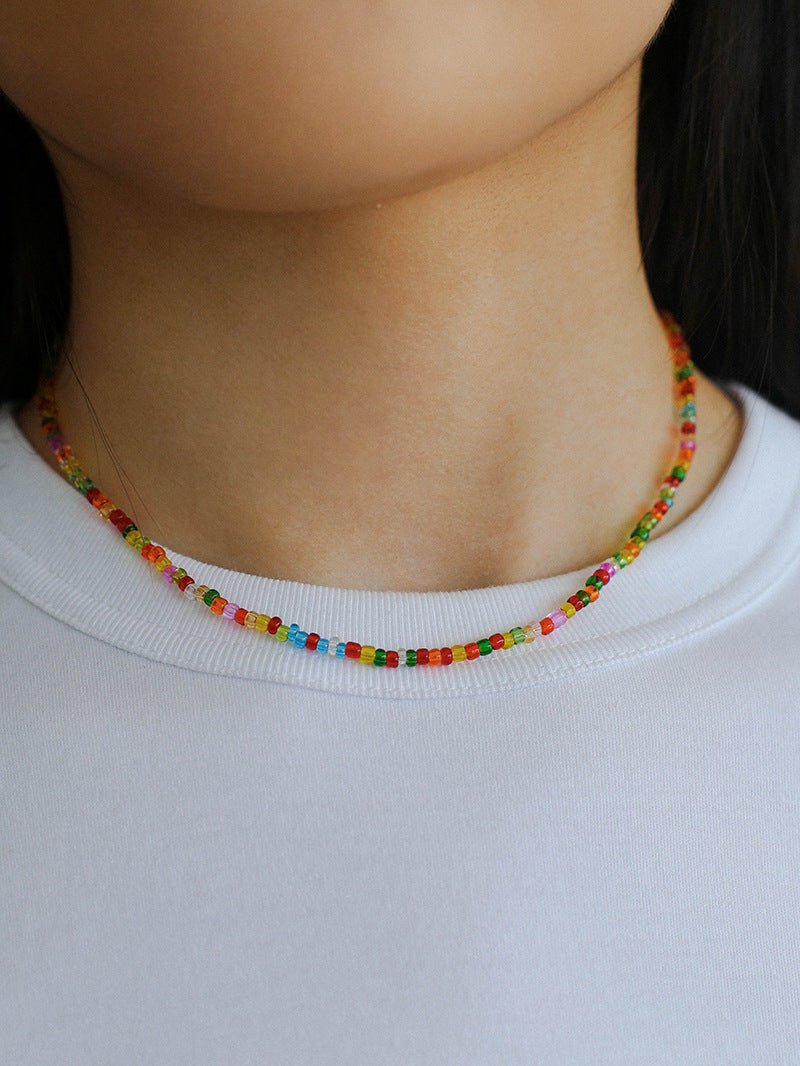 Colorful Beaded Pearl Necklace - floysun