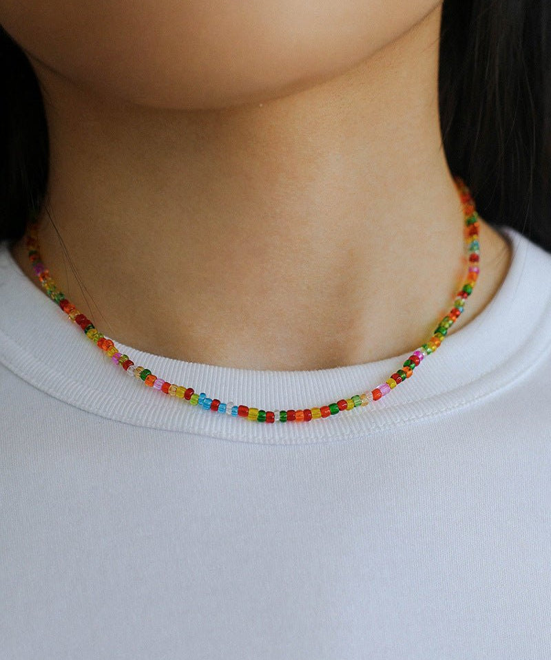 Colorful Beaded Pearl Necklace - floysun