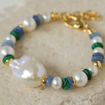 Colorful Beads & Baroque Pearls Twisted Chain Bracelet - floysun