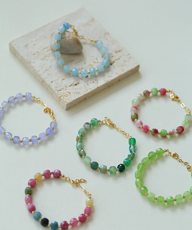 Colorful Dopamine Candy Tourmaline Beaded Bracelet - floysun