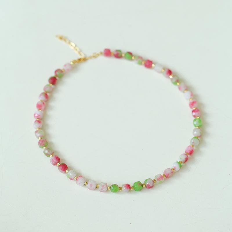 Colorful Dopamine Candy Tourmaline Beaded Necklace - floysun