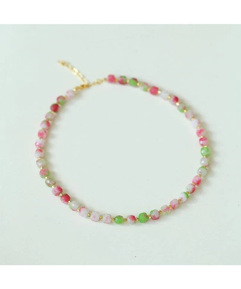 Colorful Dopamine Candy Tourmaline Beaded Necklace - floysun