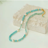 Colorful Natural Stone Stacked Beads Necklace - floysun