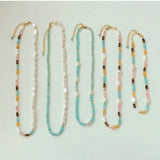 Colorful Natural Stone Stacked Beads Necklace - floysun