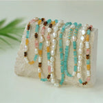 Colorful Natural Stone Stacked Beads Necklace - floysun