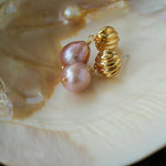 Colorful Pink Purple Pearl Drop Earrings - floysun