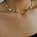 Conch Baroque Pearl Colorful Stone Beaded Necklace - floysun