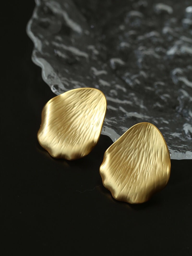 Creative Artistic Petal Textured Statement Earrings - floysun