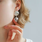 Creative Shell and White Crystal Drop Earrings - floysun