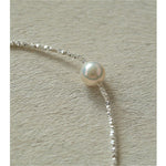 Crushed Silver Bead Natural Pearl Pendant Bracelet - floysun