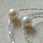 Crushed Silver Bead Natural Pearl Pendant Bracelet - floysun