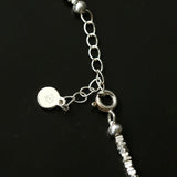 Crushed Silver Bead Natural Pearl Pendant Necklace - floysun