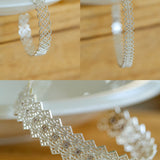 Lace Pattern Diamond Open Bangle