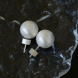 Classic Brushed Round Stud Earrings