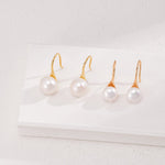 Daily Sterling Silver Natural Pearl Ear Hooks - floysun