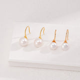 Daily Sterling Silver Natural Pearl Ear Hooks - floysun