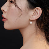 Daily Sterling Silver Natural Pearl Ear Hooks - floysun