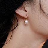 Daily Sterling Silver Natural Pearl Ear Hooks - floysun