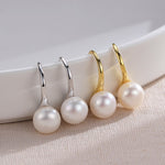 Daily Sterling Silver Natural Pearl Ear Hooks - floysun