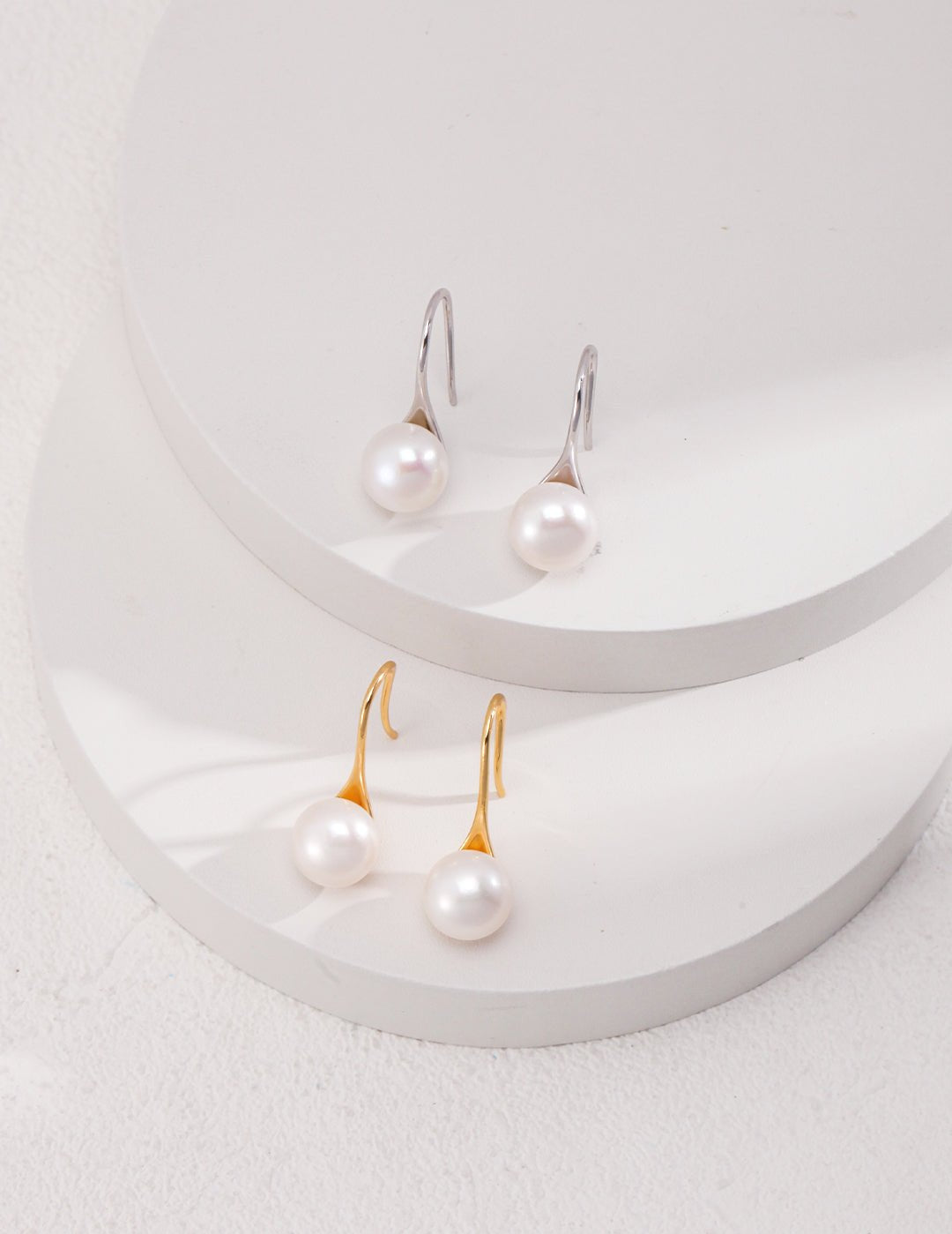 Daily Sterling Silver Natural Pearl Ear Hooks - floysun