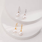 Daily Sterling Silver Natural Pearl Ear Hooks - floysun