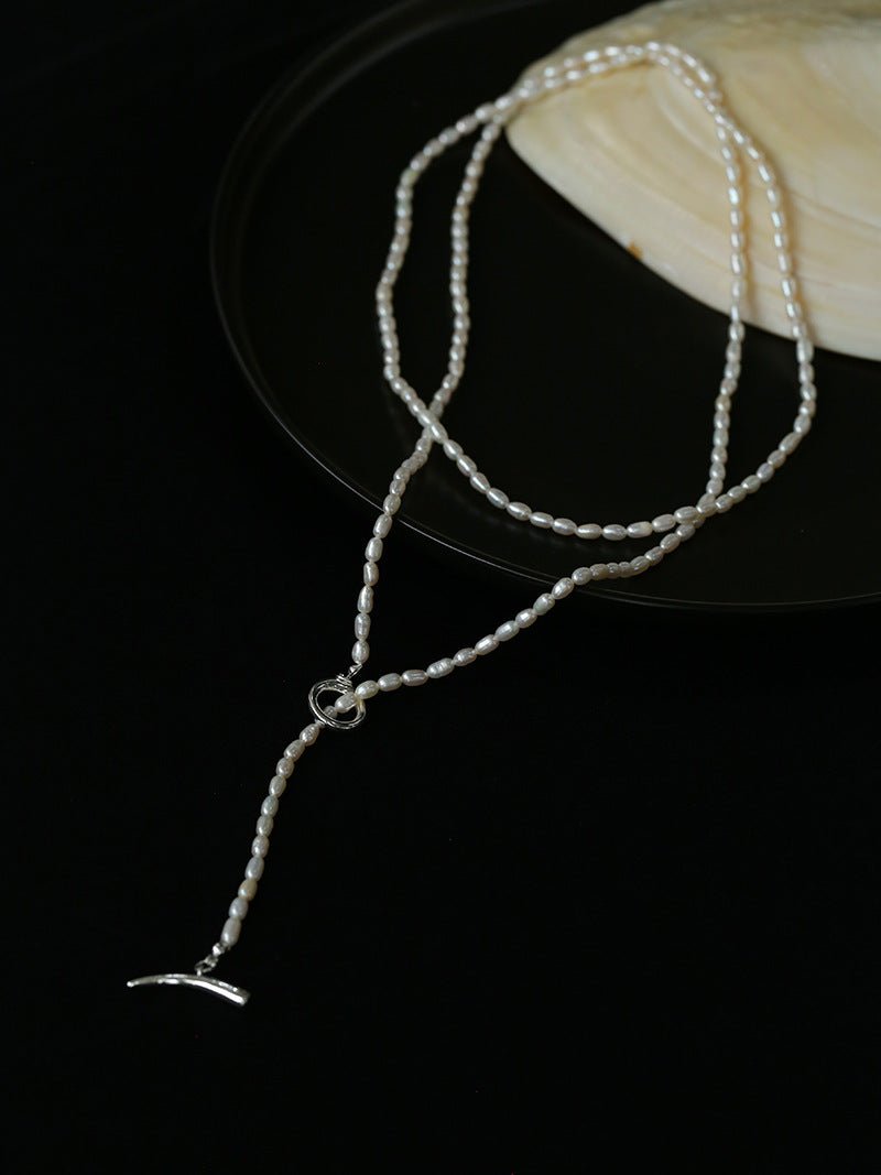 Daily Versatile Long Rice Pearl Necklace - floysun