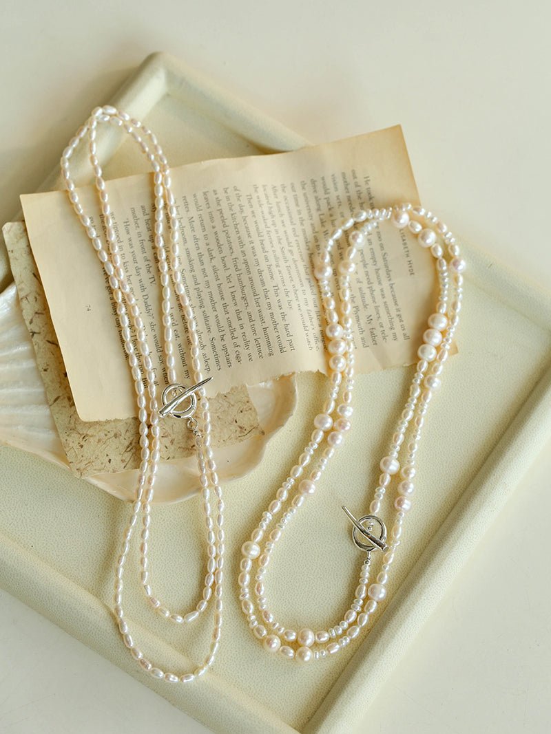 Daily Versatile Long Rice Pearl Necklace - floysun