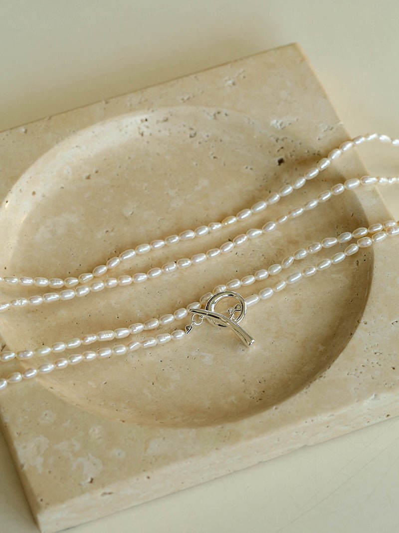 Daily Versatile Long Rice Pearl Necklace - floysun