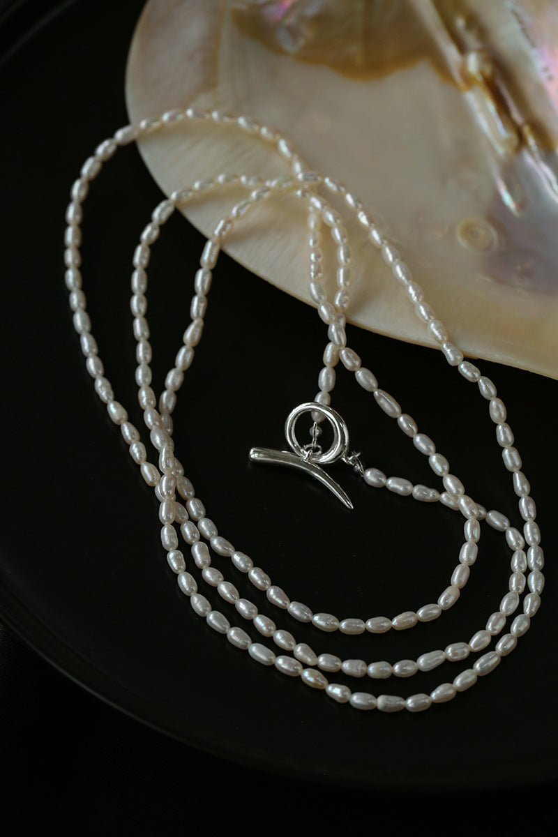 Daily Versatile Long Rice Pearl Necklace - floysun