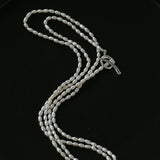 Daily Versatile Long Rice Pearl Necklace - floysun