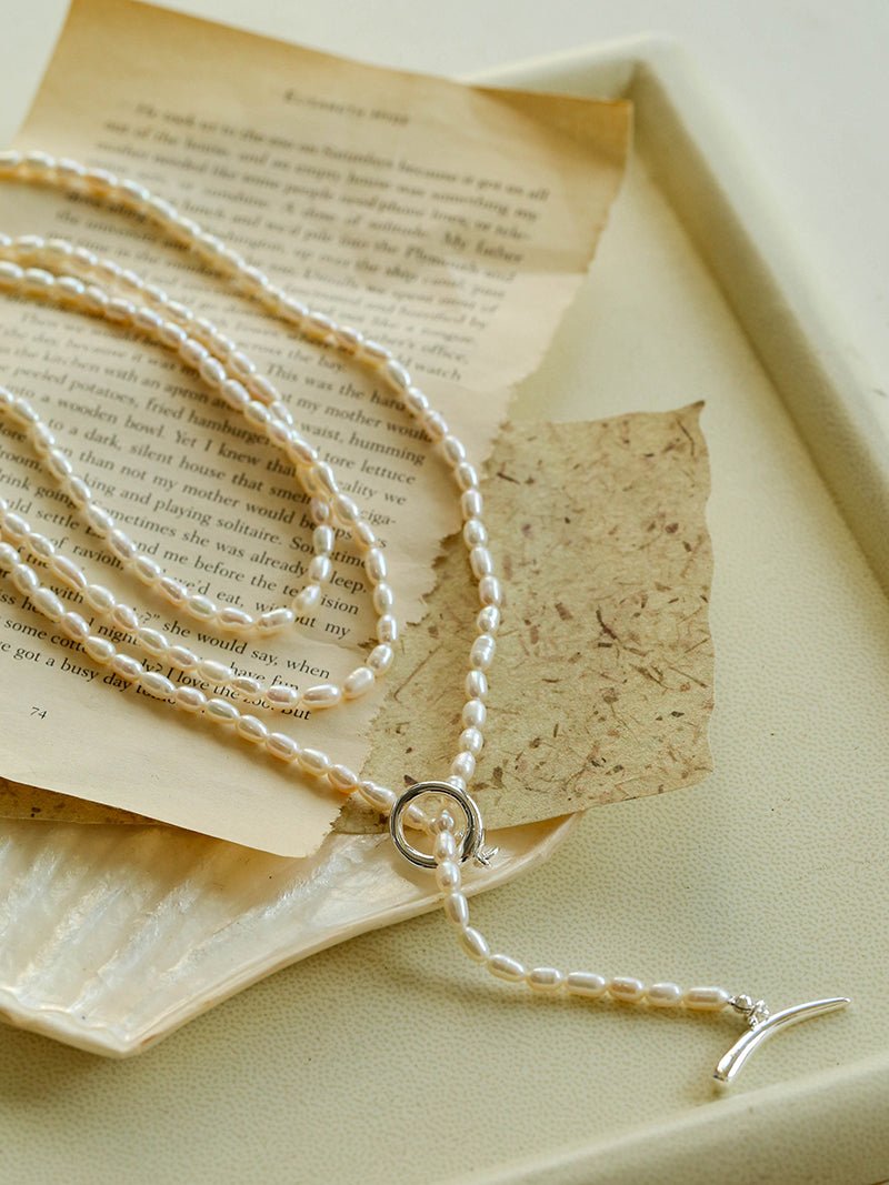 Daily Versatile Long Rice Pearl Necklace - floysun