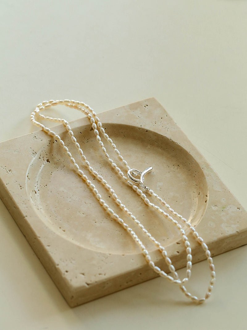 Daily Versatile Long Rice Pearl Necklace - floysun