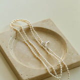 Daily Versatile Long Rice Pearl Necklace - floysun