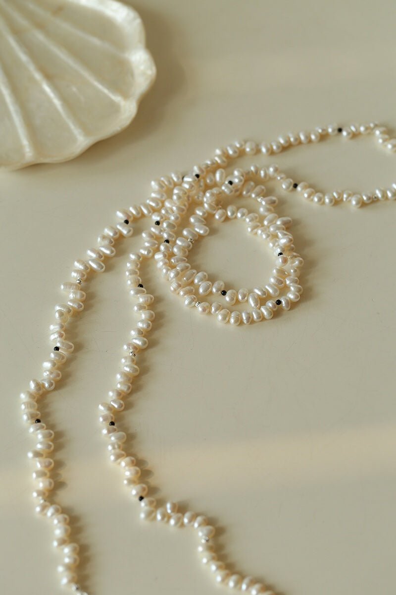 Dance of Pearls Natural Irregular Pearl Long Necklace - floysun