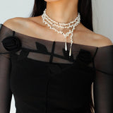 Dance of Pearls Natural Irregular Pearl Long Necklace - floysun