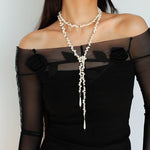 Dance of Pearls Natural Irregular Pearl Long Necklace - floysun